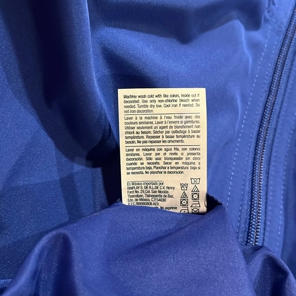 ๐ CHAMPION Packable Jacket Water Wind Resistant Hooded Pullover Blue Large - Picture 10 of 13